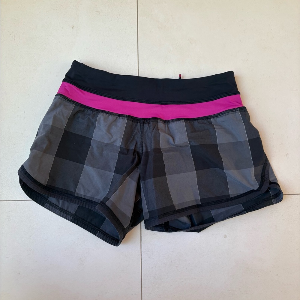 Lululemon Athletica Black and Pink Athletic Shorts